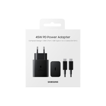 Samsung Caricatore 45W EP-T4511 FC2 USB-C +Cavo1m USB-C Black