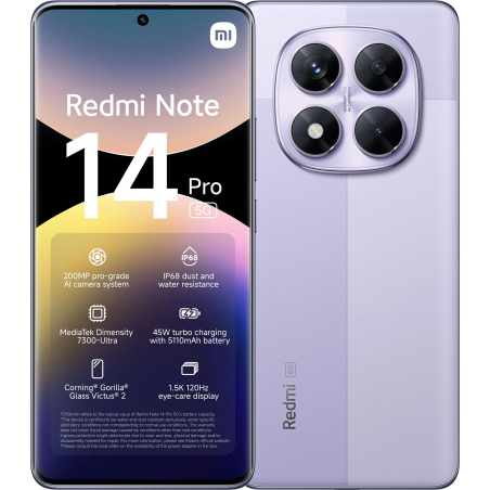 Xiaomi Redmi Note 14 Pro 8+256GB 6.67" 5G Lavender Purple EU
