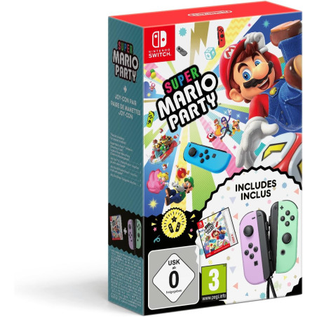 Switch Super Mario Party Code + 2 Joy-Con Verde+Viola Pastello