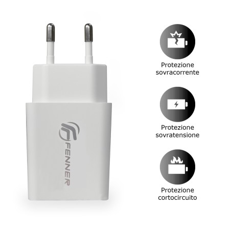 Techmade Caricatore Universale Type-C + USB 20W Fast Charge