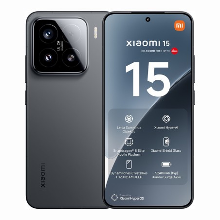 Xiaomi 15 12+256GB 6.36" 5G Black Dual Sim Europa
