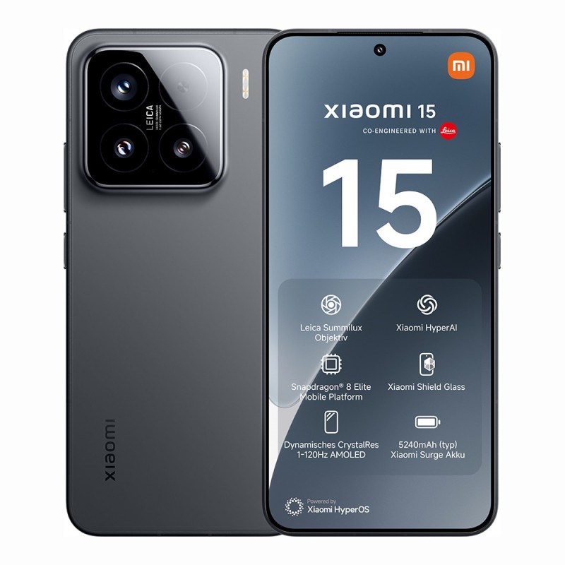 Xiaomi 15 12+512GB 6.36" 5G Black Dual Sim Europa