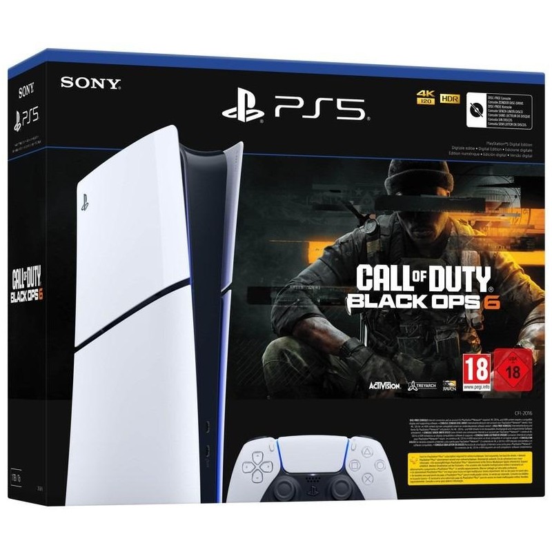 PS5 Console 825GB Digital Ed. White Slim + Call of Duty 6 ITA