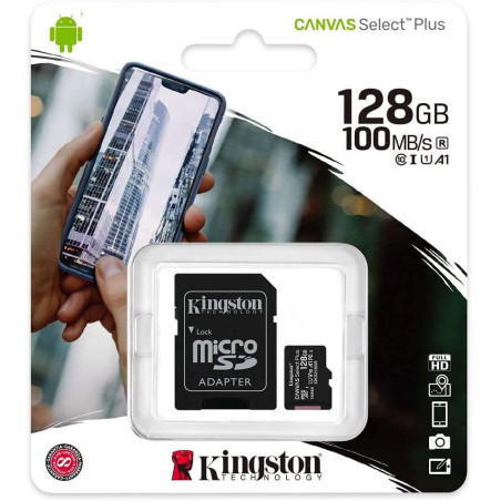 Kingston Micro SD 128GB Classe 10 SDCS2/128GB + Adattatore SD