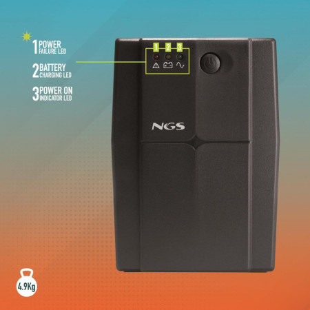 NGS Gruppo di Continuita Fortress 1200V2 UPS 800VA 480W 2Schuko