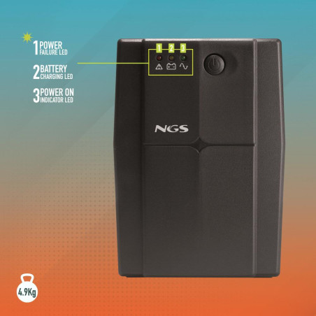 NGS Gruppo di Continuita Fortress 1200V2 UPS 800VA 480W 2Schuko