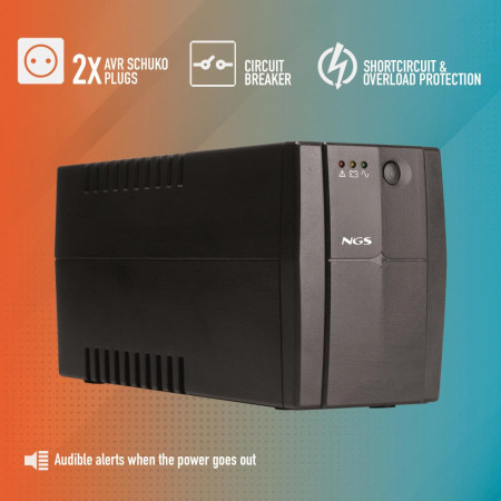 NGS Gruppo di Continuita Fortress 1200V2 UPS 800VA 480W 2Schuko