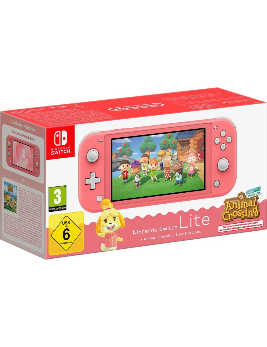 Switch lite Console Animal Crossing Coral