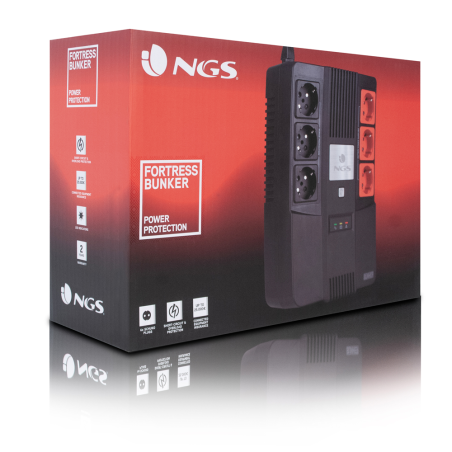 NGS Gruppo di Continuita FortressBunker UPS 600VA 360W 3+3Schuko