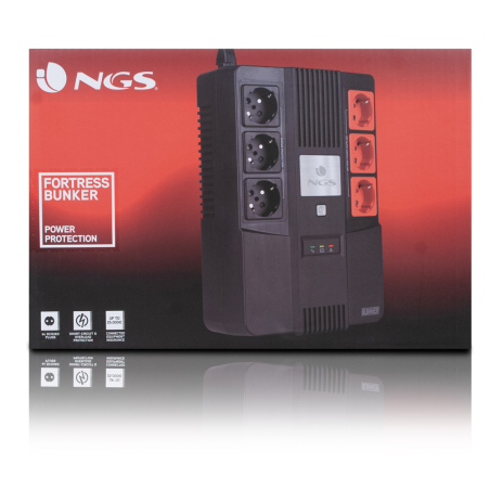 NGS Gruppo di Continuita FortressBunker UPS 600VA 360W 3+3Schuko