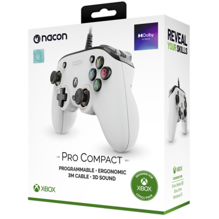 XBOX Serie X Nacon Pro Compact Controller Lic. Ufficiale Xbox Bianco