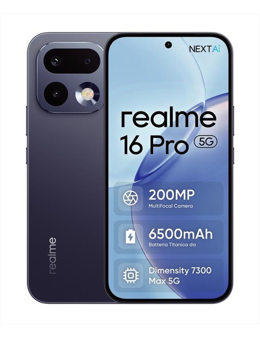 Realme 16 Pro 8+512GB 6.78" 5G Pebble Grey Italia