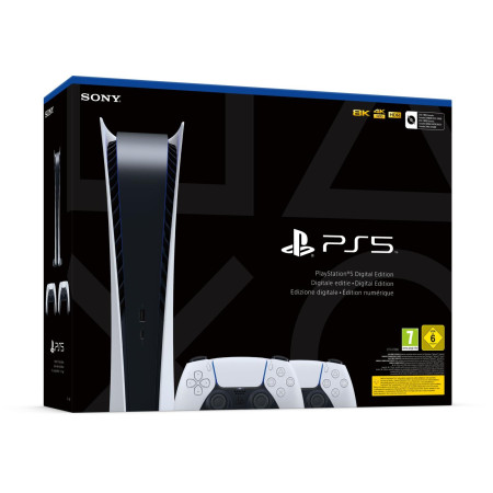 PS5 Console 825GB Digital Ed. White + 2 DualSense Europa