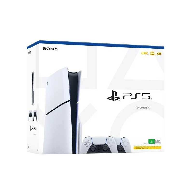 PS5 Console 1TB Standard Slim White + 2 DualSense Europa