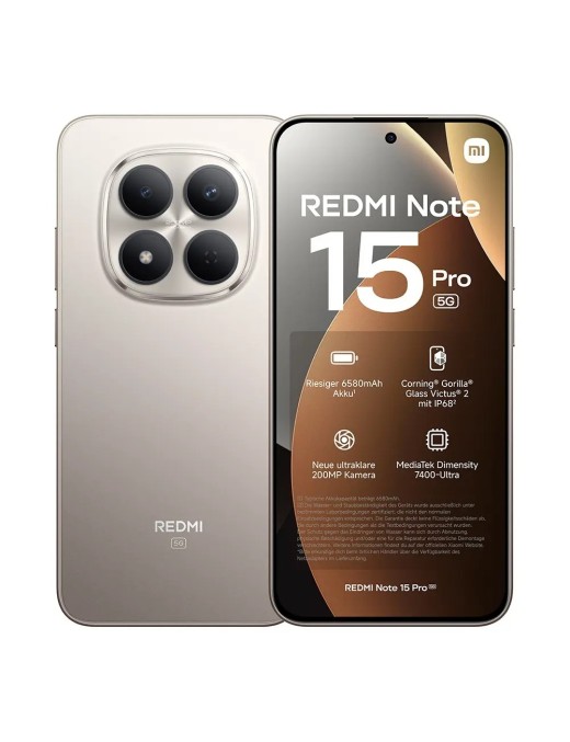 Xiaomi Redmi Note 15 Pro 8+512GB 6.83" 5G Titanium Europa