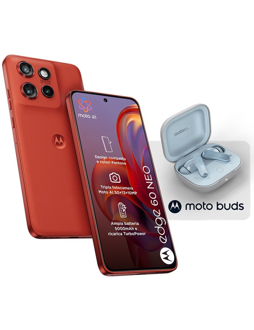 Motorola Edge 60 Neo 8+256GB 6.36" 5G Pantone Poinciana + Moto Buds Italia