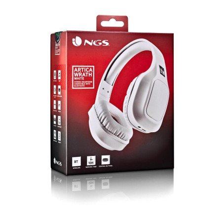NGS Cuffie Bluetooth +Mic Artica Wrath White