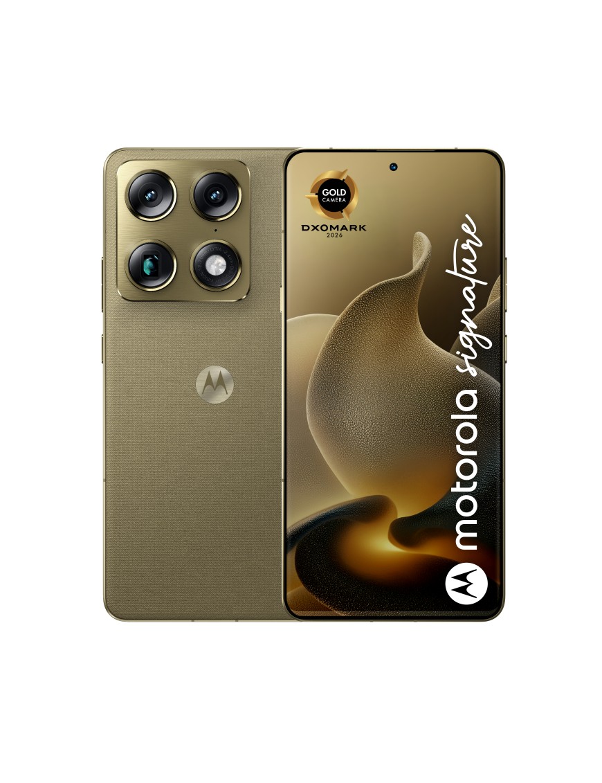Motorola signature 17,2 cm (6.78") Doppia SIM Android 16.0 5G USB tipo-C 16 GB 512 GB 5200 mAh Oro PANTONE Martini Olive