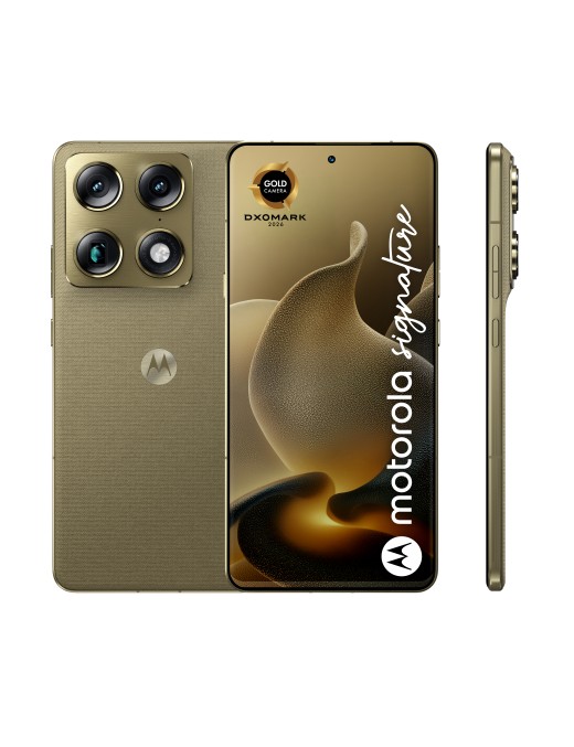 Motorola signature 17,2 cm (6.78") Doppia SIM Android 16.0 5G USB tipo-C 16 GB 512 GB 5200 mAh Oro PANTONE Martini Olive