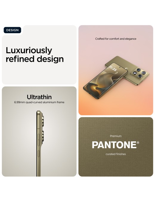 Motorola signature 17,2 cm (6.78") Doppia SIM Android 16.0 5G USB tipo-C 16 GB 512 GB 5200 mAh Oro PANTONE Martini Olive