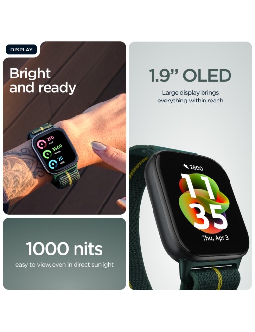 Motorola moto watch fit 4.83 cm (1.9") OLED 44.5 mm Digital Touchscreen Green, Grey GPS (satellite)