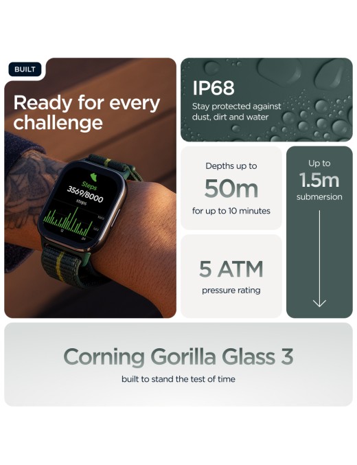Motorola moto watch fit 4.83 cm (1.9") OLED 44.5 mm Digital Touchscreen Green, Grey GPS (satellite)