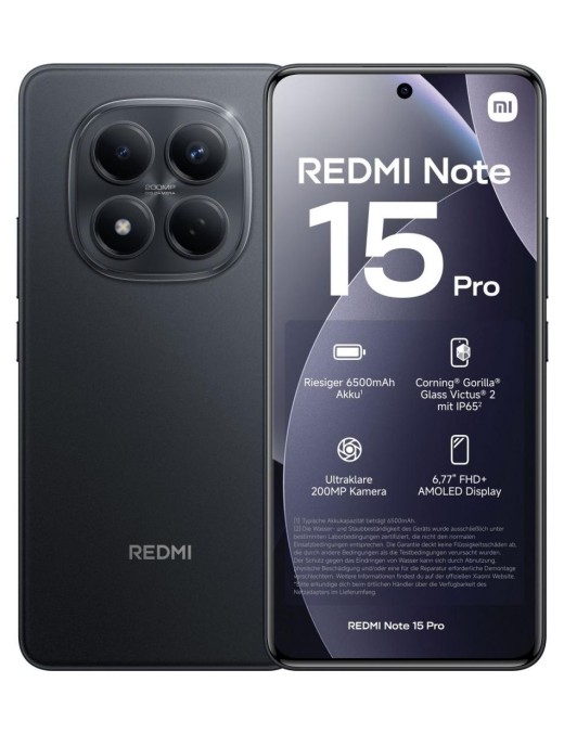 Xiaomi Redmi Note 15 Pro 4G 12+512GB 6.77" Black Europa