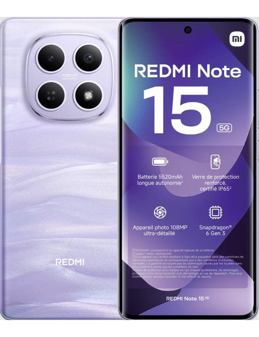 Xiaomi Redmi Note 15 8+256GB 6.77" 5G Mist Purple Wind3