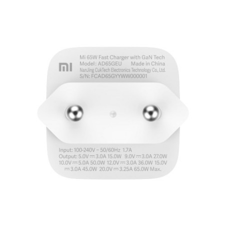 Xiaomi Mi Charge Type-C Fast Charge 65W GaN Tech + Cavo 1m USB-C