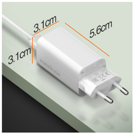 Xiaomi Mi Charge Type-C Fast Charge 65W GaN Tech + Cavo 1m USB-C
