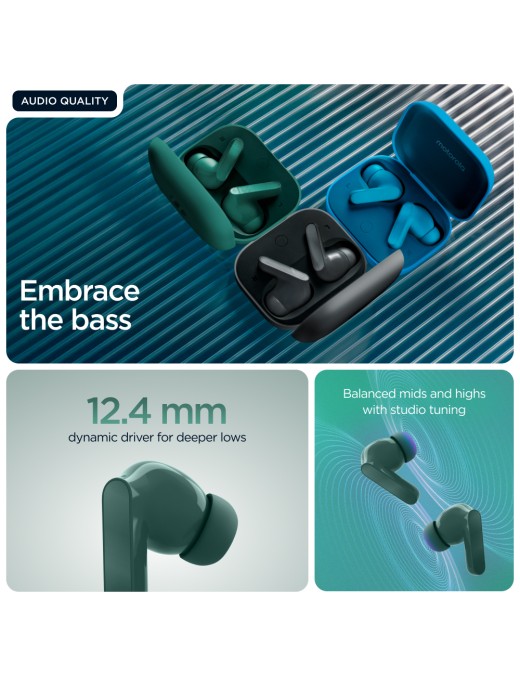 Motorola Auricolari Moto Buds Bass Posy Green