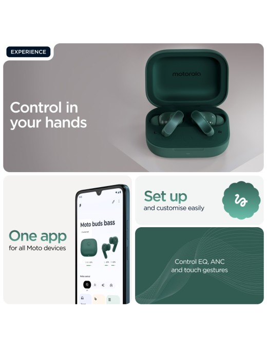 Motorola Auricolari Moto Buds Bass Posy Green
