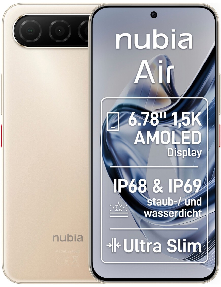 ZTE Nubia Air 8+256GB 6.78" 5G Titanium Desert Italia