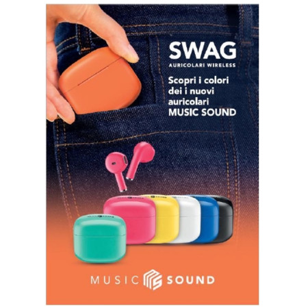 Cellularline MS Auricolari Swag TWS BT Azzurro