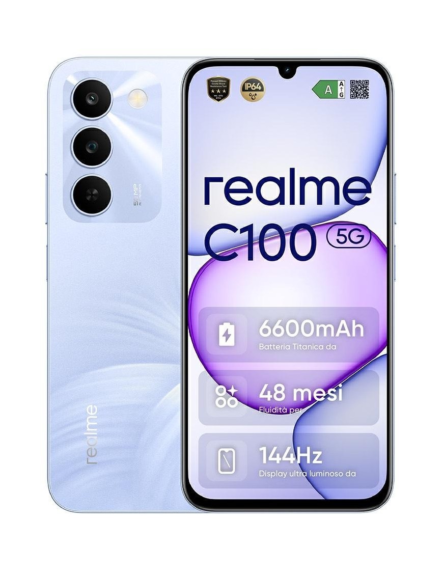 Realme C100 4+256GB 6.8" Blooming Purple Dual Sim Italia