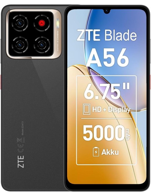 ZTE Blade A56 4+64GB 6.75" 4G Celestial Black Europa