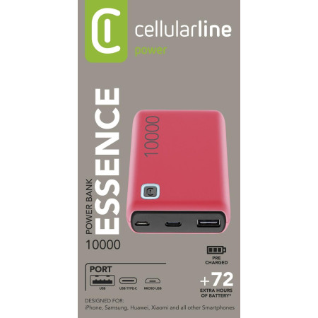 Cellularline Powerbank Essence Universale USB-A 10000mAh Rosa