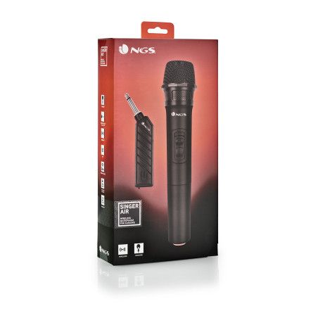 NGS Microfono Vocale Wireless Singer Air Nero
