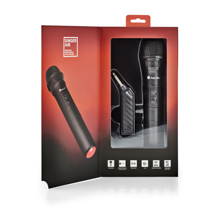 NGS Microfono Vocale Wireless Singer Air Nero