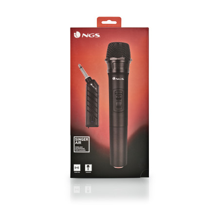 NGS Microfono Vocale Wireless Singer Air Nero