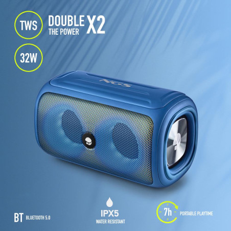 NGS Speaker Roller Beast IPX5 USB/TF/AUX-IN/BT 32W Blu