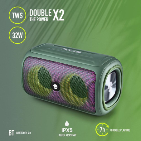 NGS Speaker Roller Beast IPX5 USB/TF/AUX-IN/BT 32W Verde