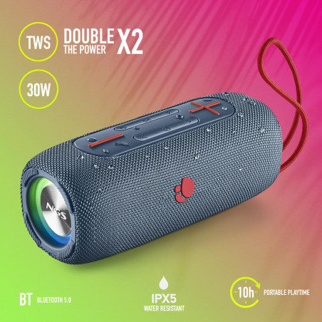NGS Speaker Roller Nitro3 IPX5 TWS/USB/TF/AUX-IN/BT 30W Blu