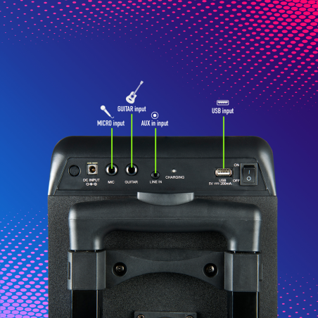 NGS Speaker Wild Rave2 Portatile BT TWS +Mic Ricaricabile 300W