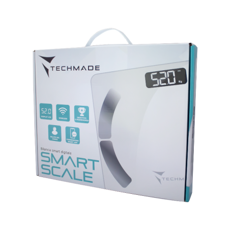 Techmade Bilancia Pesapersone Smart Digitale 180kg Bianca