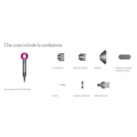 Dyson Asciugacapelli HD07 Supersonic Hair Dryer 1600W Grigio/Fucsia