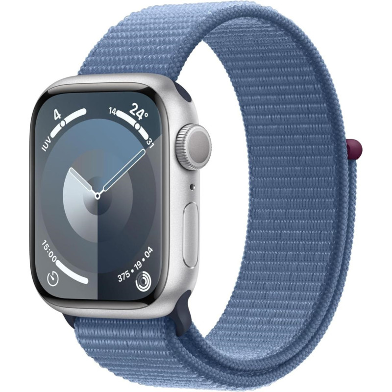 Apple Watch Serie 9 41mm Aluminium Silver Sport Loop Winter Blue MR923QL/A
