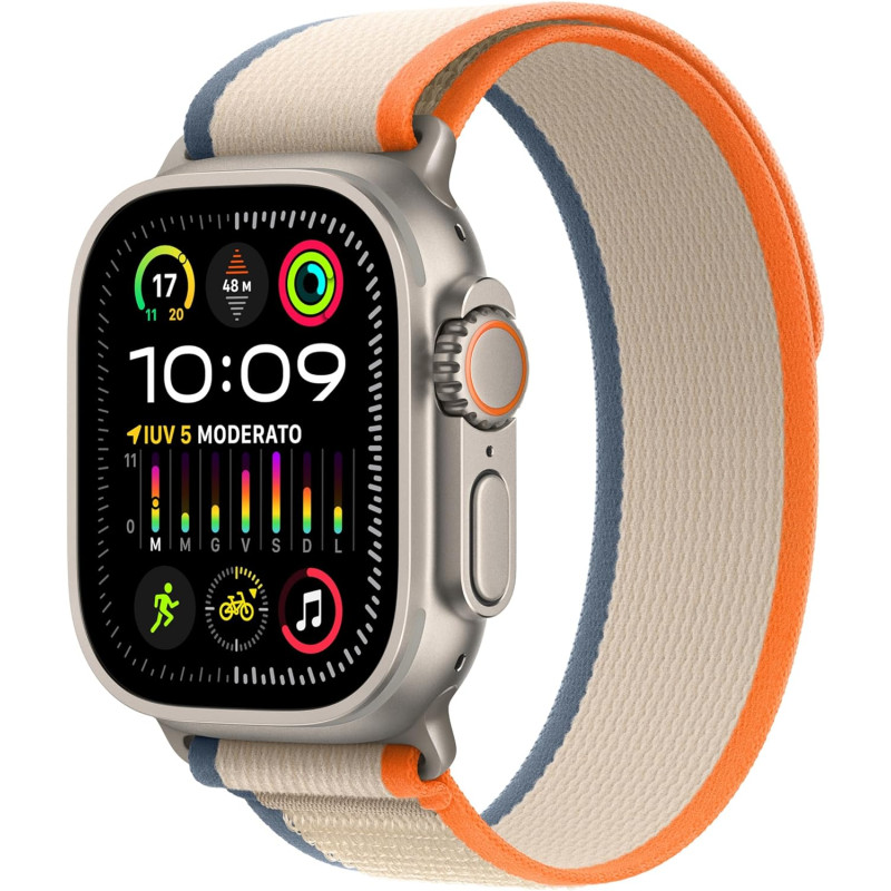 Apple Watch Ultra2 Cell 49mm Titanium Trail Loop Orange/Beige S/M MRF13TY/A