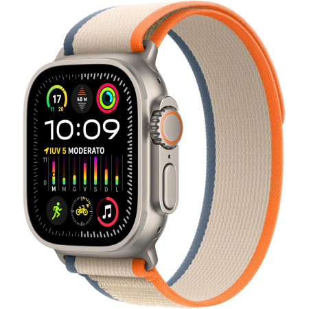 Apple Watch Ultra2 Cell 49mm Titanium Trail Loop Orange/Beige M/L MRF23TY/A