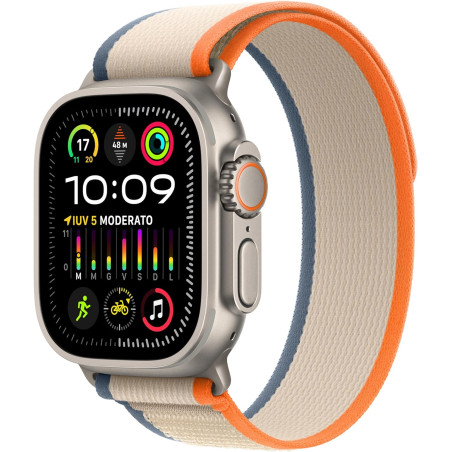 Apple Watch Ultra2 Cell 49mm Titanium Trail Loop Orange/Beige M/L MRF23TY/A